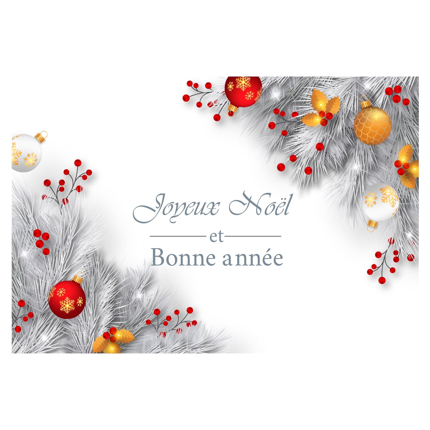 Carte de vœux joyeux noël et bonne année