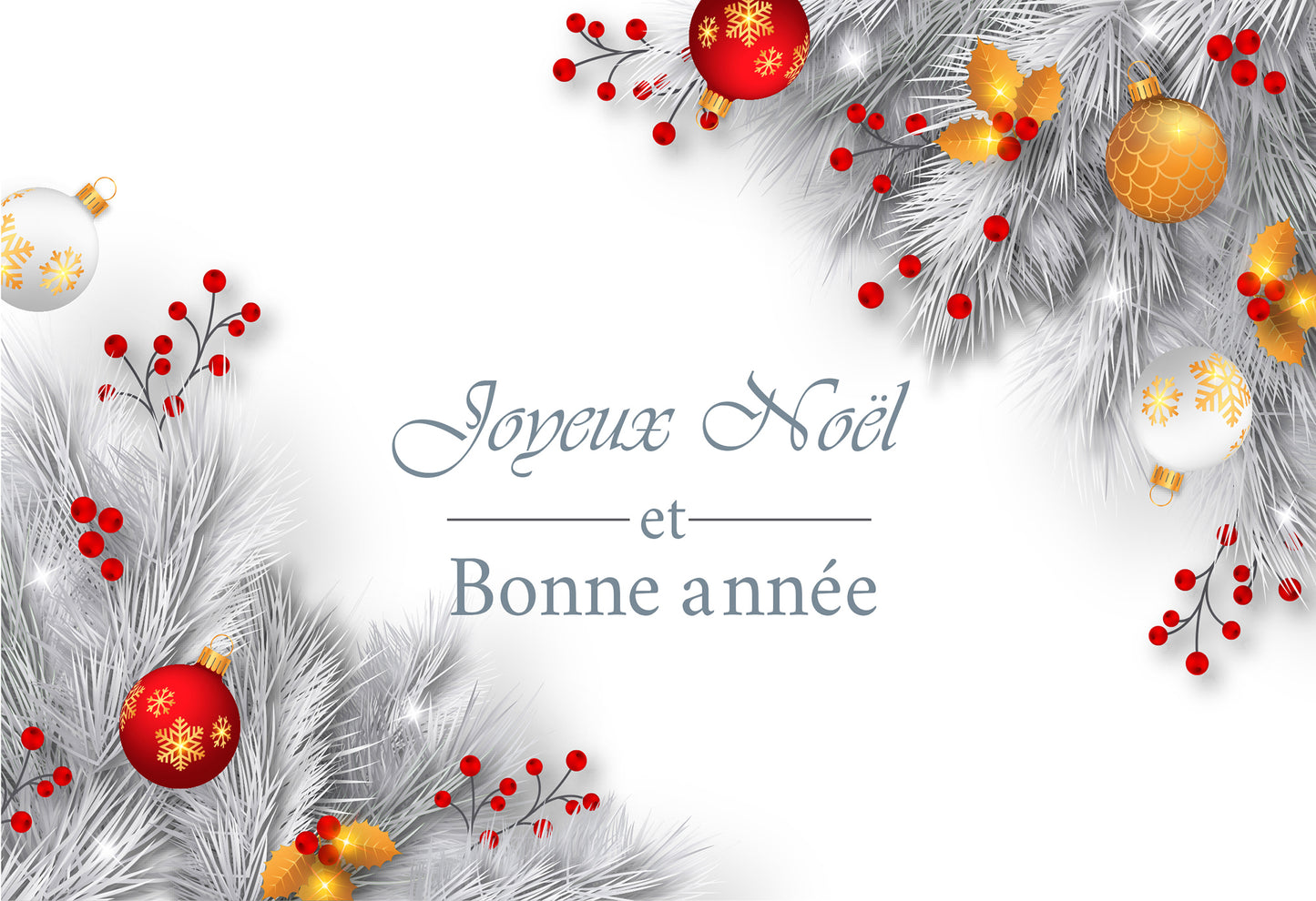 Carte de vœux noël et bonne année mélange 1