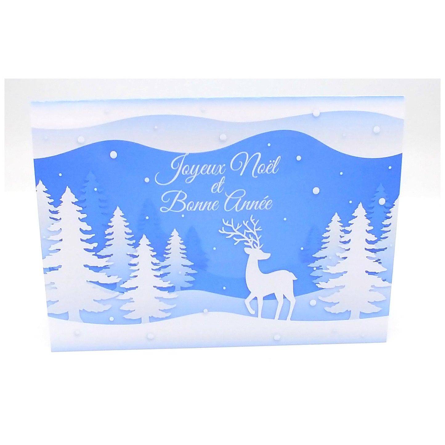 Carte de vœux de noël motif cerf