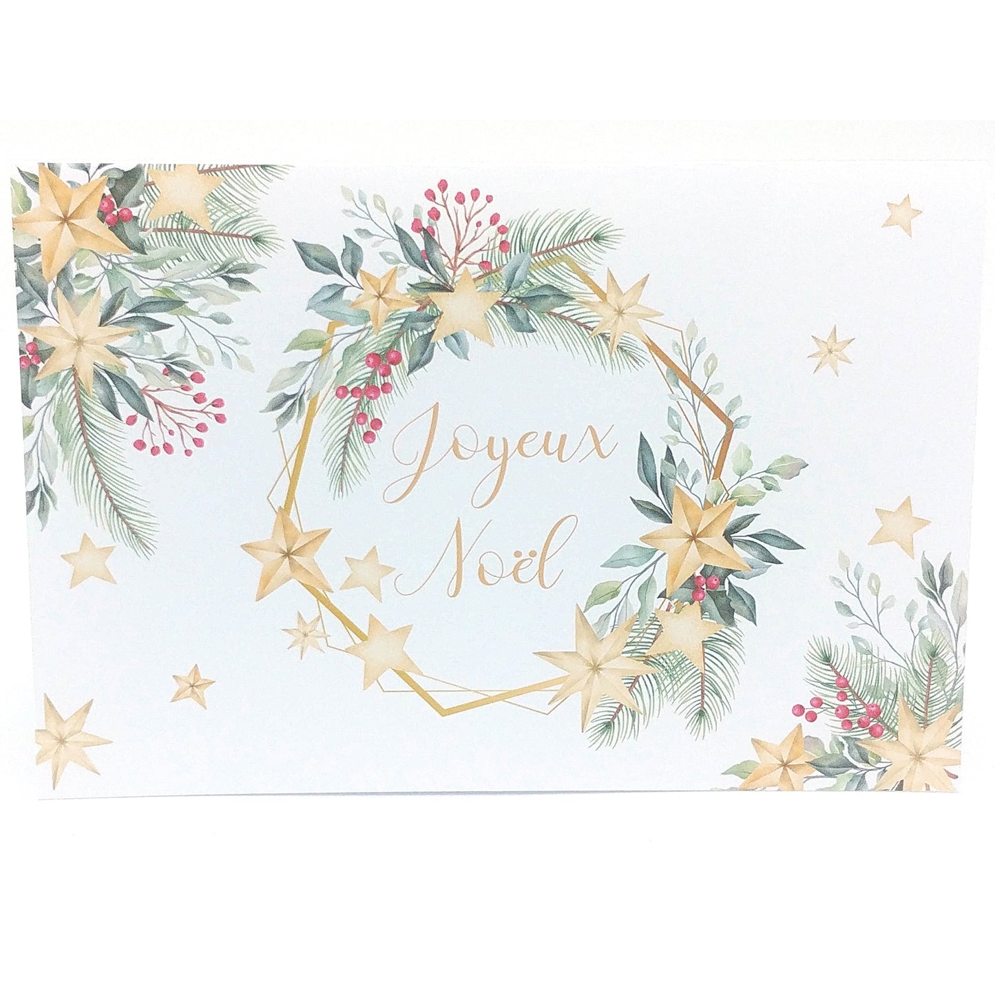 Carte de vœux de noël décor floral