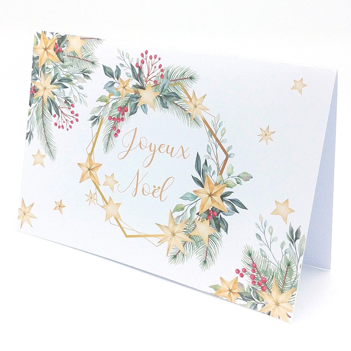 Carte de vœux de noël décor floral