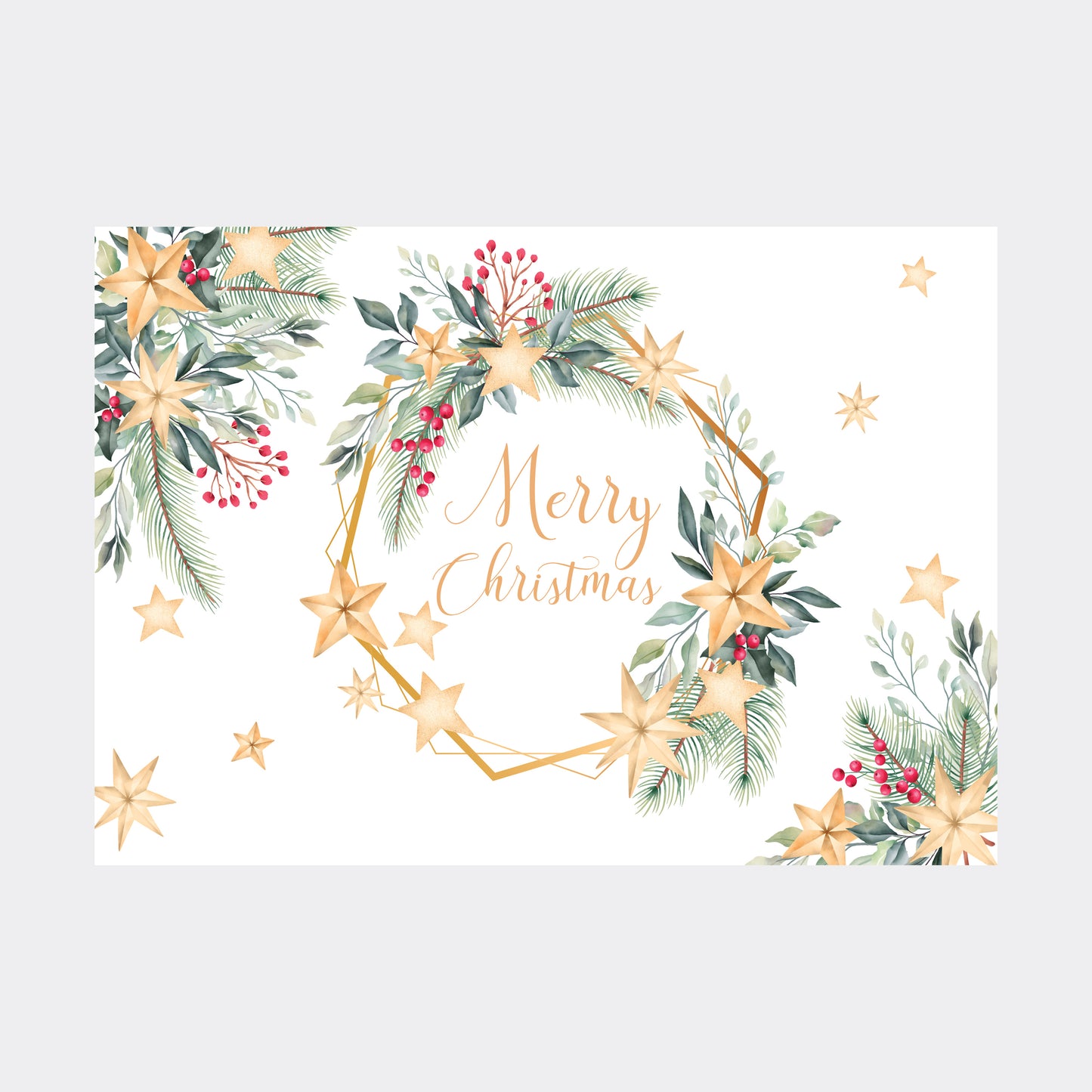 Carte de vœux de noël décor floral