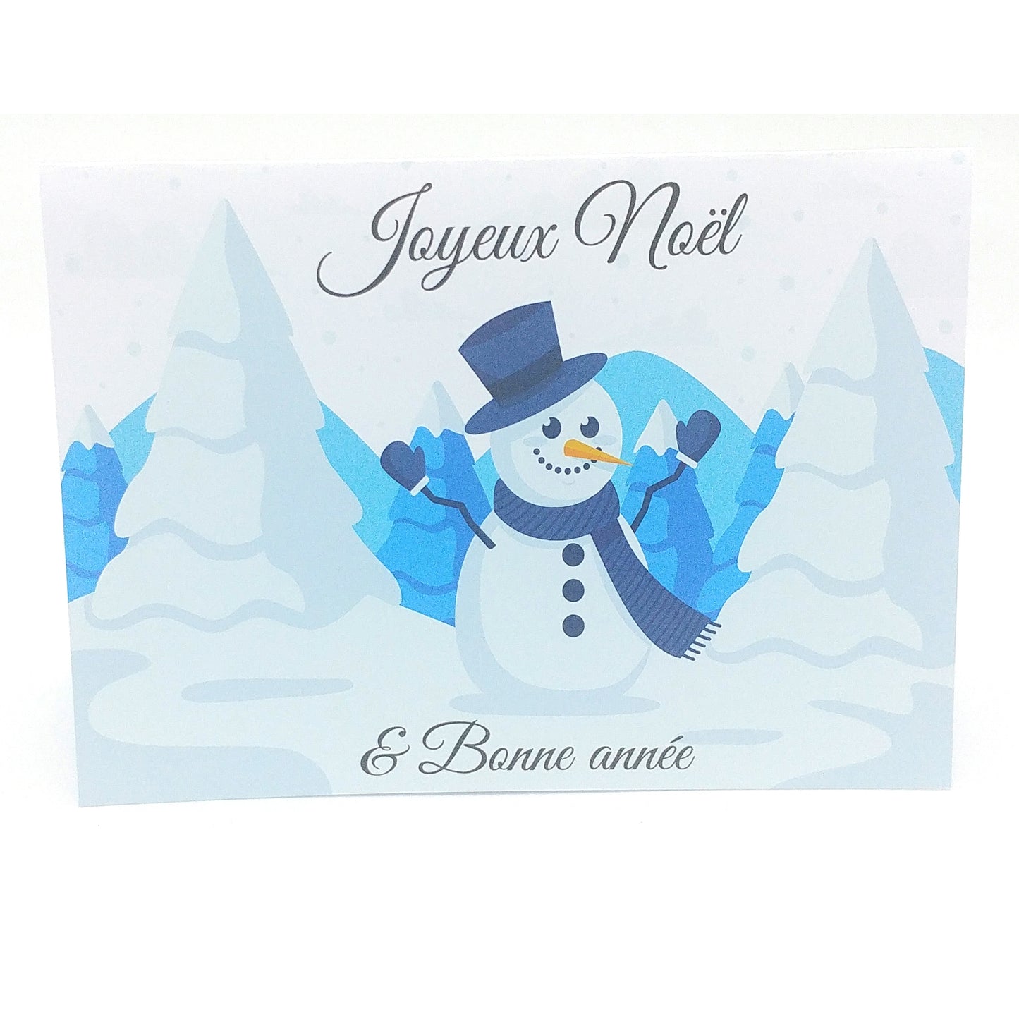 Carte de vœux de noël motif bonhomme de neige