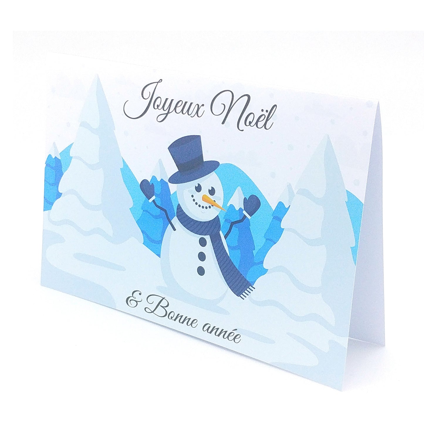 Carte de vœux de noël motif bonhomme de neige