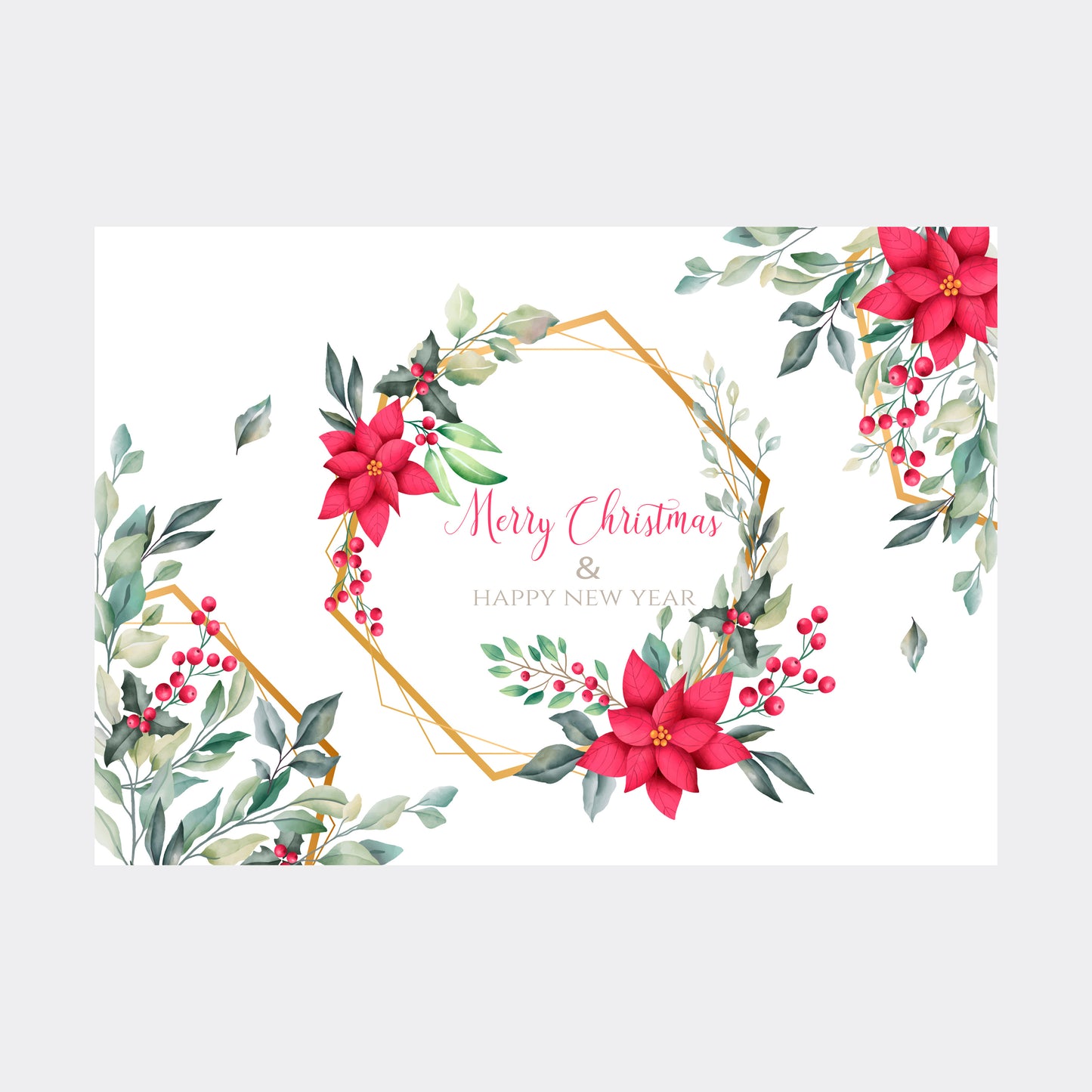 Carte de vœux florale pour noël