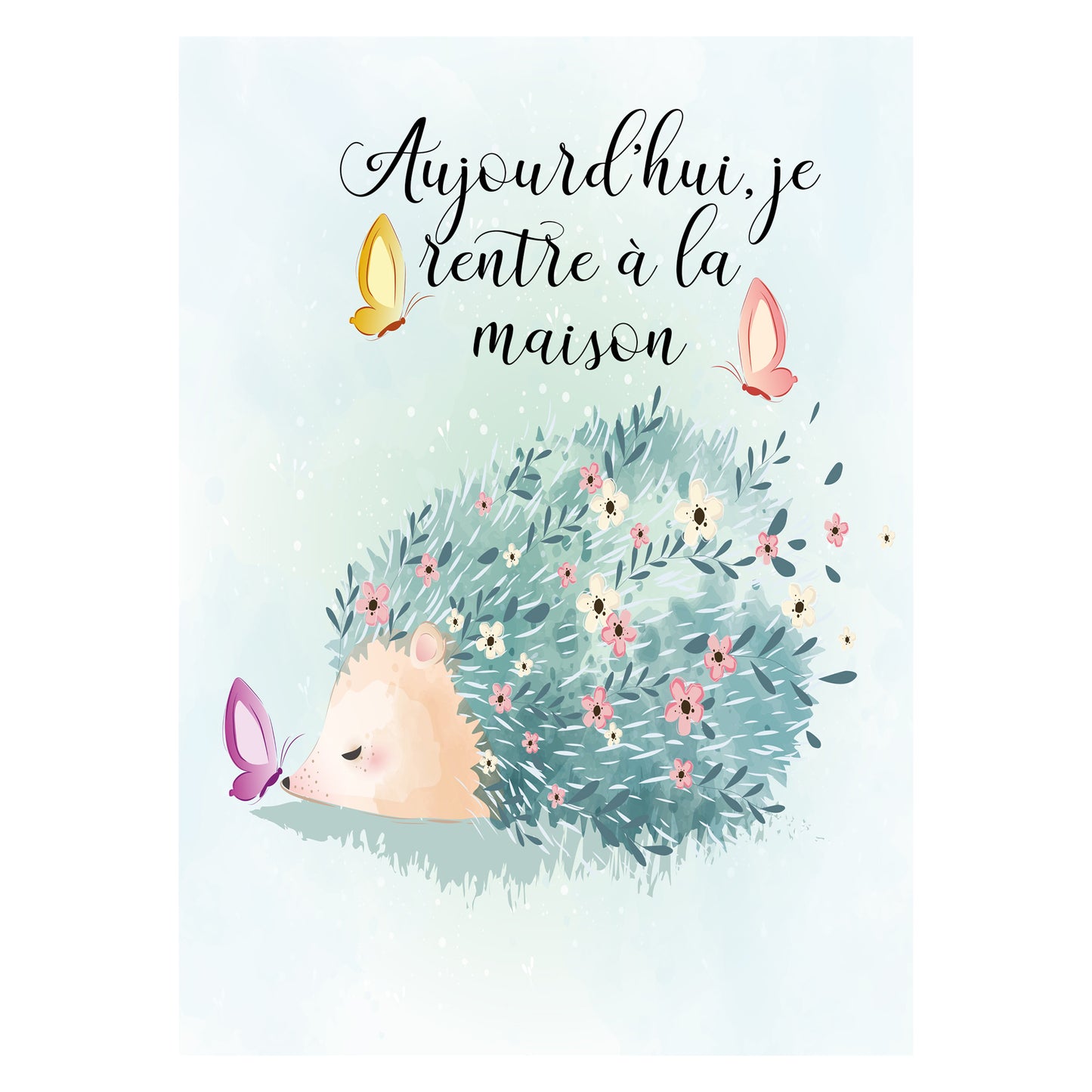 Carte étape bébé Aquarelle fille