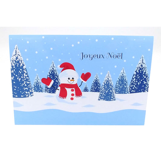 Carte de vœux noël bonhomme de neige