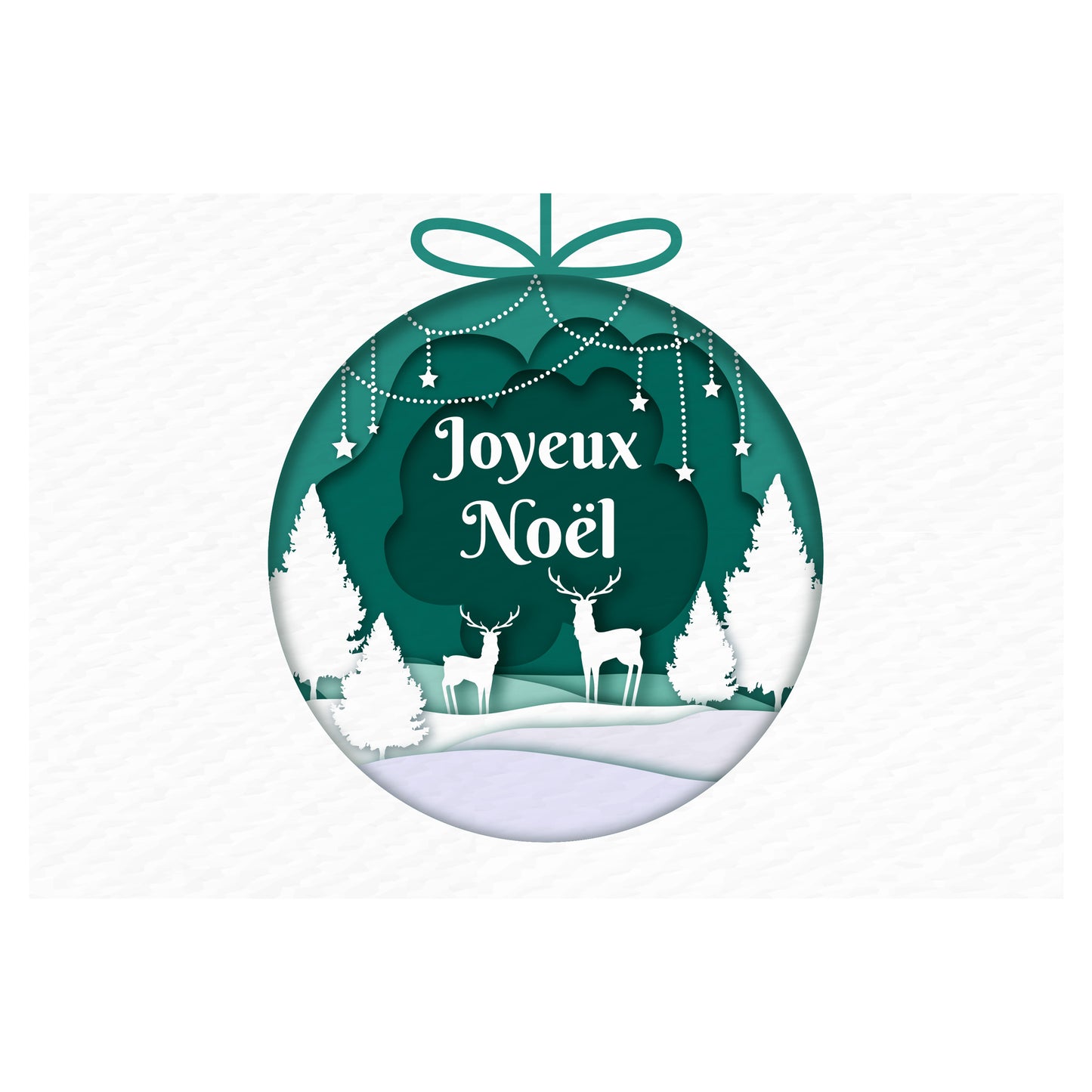 Carte de vœux motif boule de noël