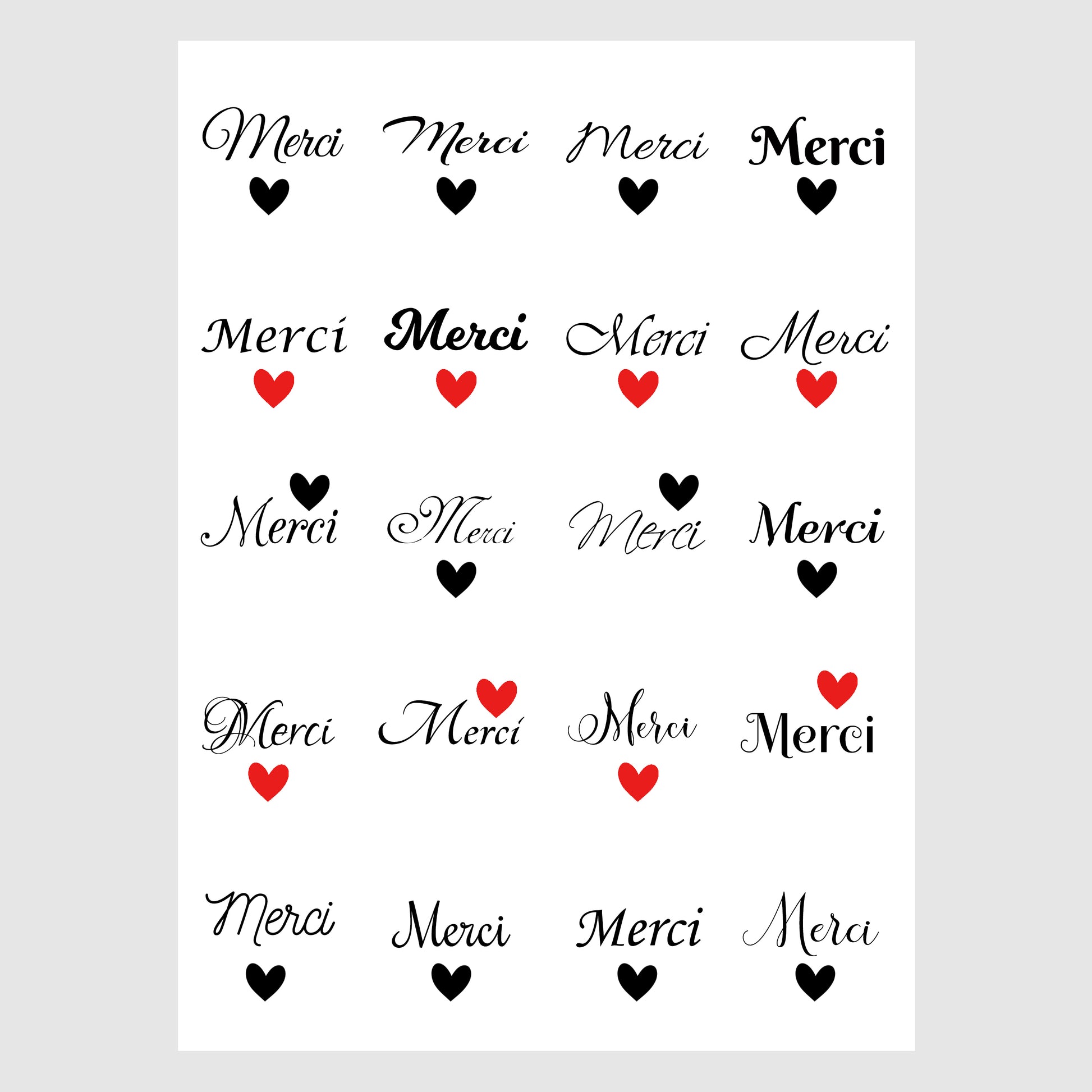 autocollant merci coeur