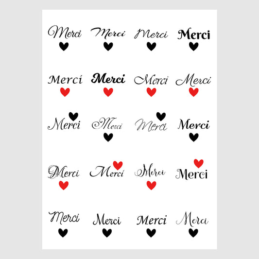 autocollant merci coeur