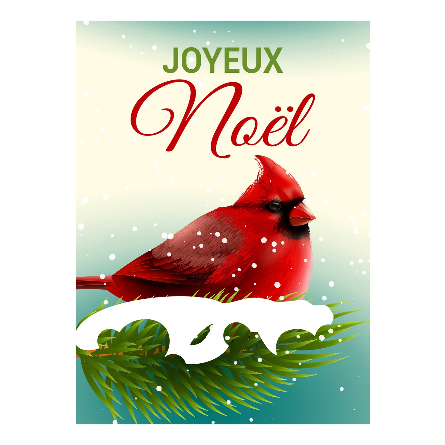 Carte de vœux noël oiseaux