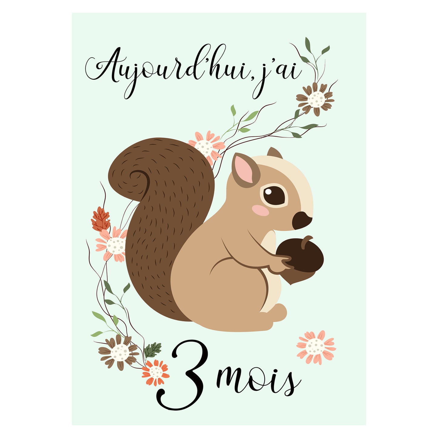 Carte étape bébé Animaux sauvages