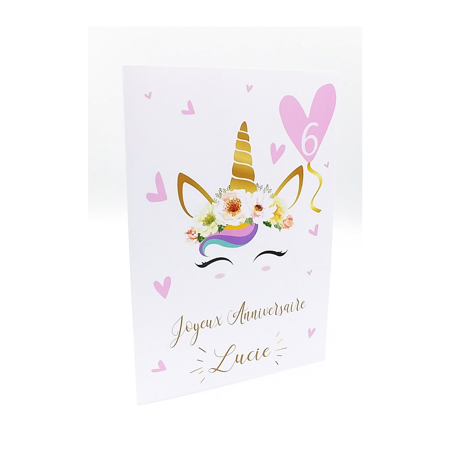 Carte anniversaire personnalisée licorne