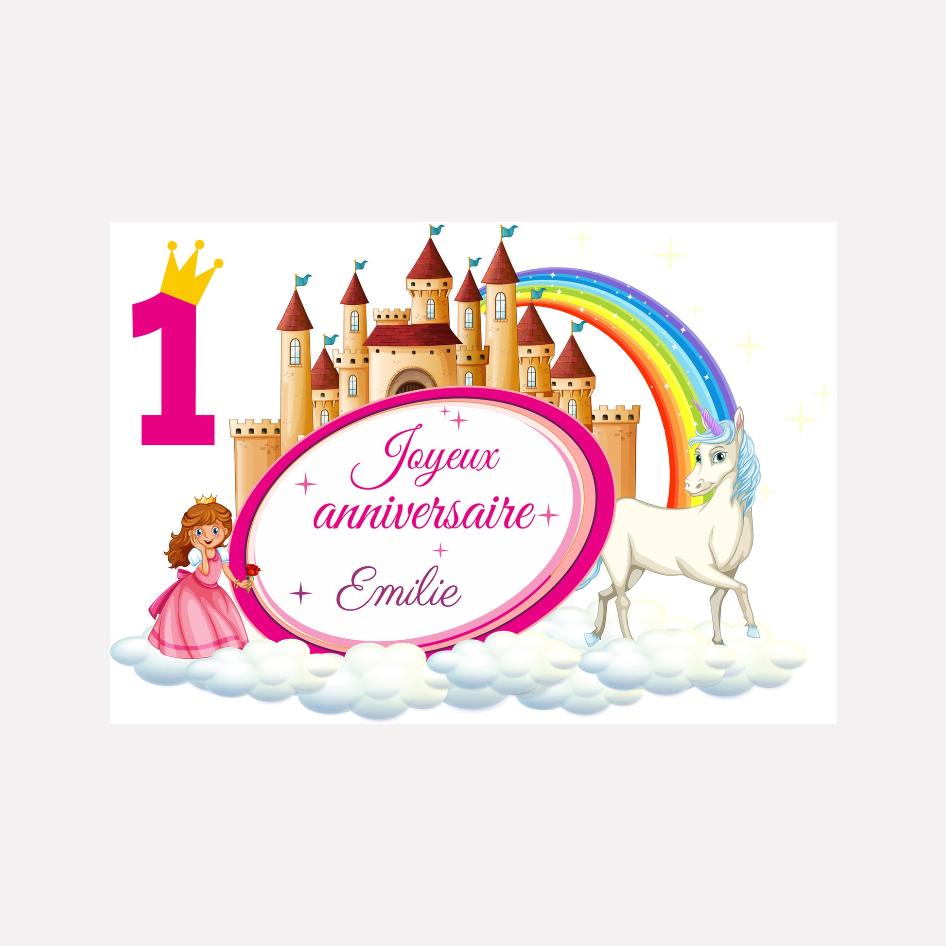 carte anniversaire chateau de princesse