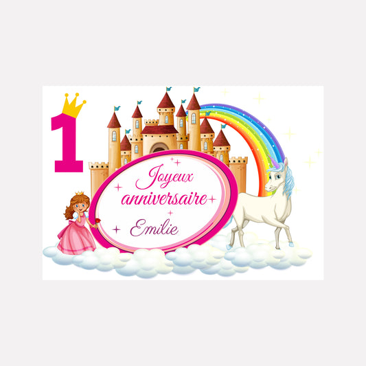 carte anniversaire chateau de princesse