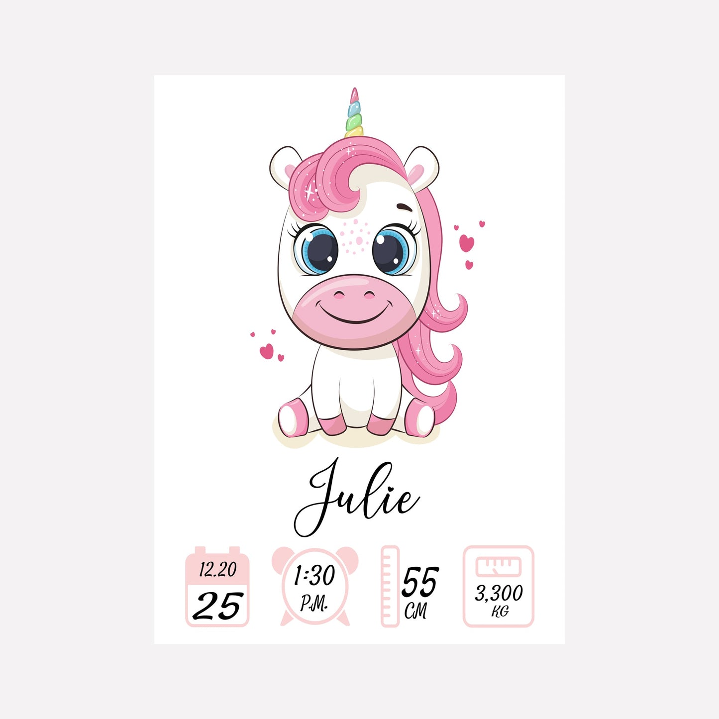 affiche naissance licorne