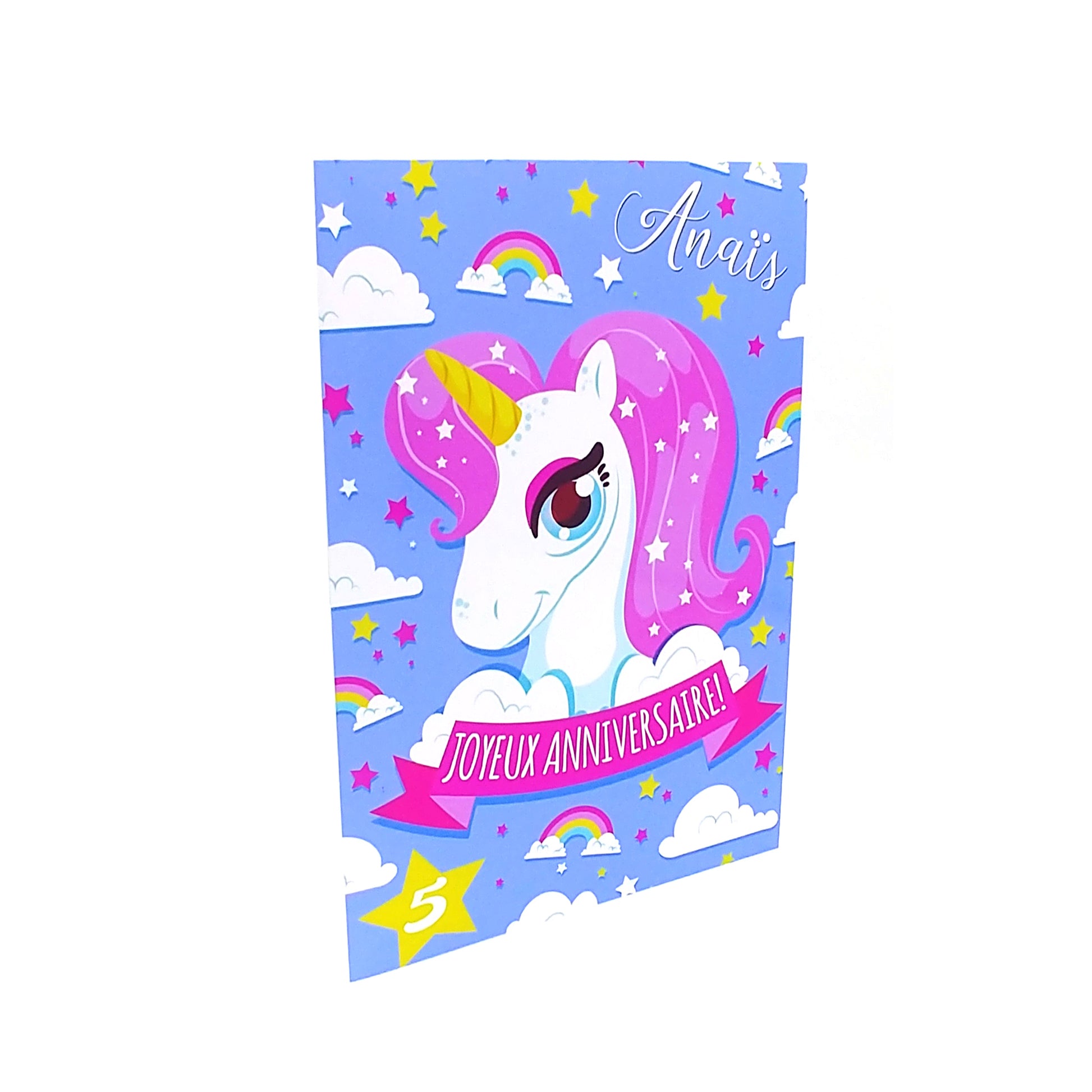 carte joyeux anniversaire licorne