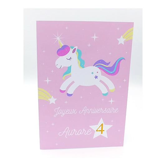 carte anniversaire licorne