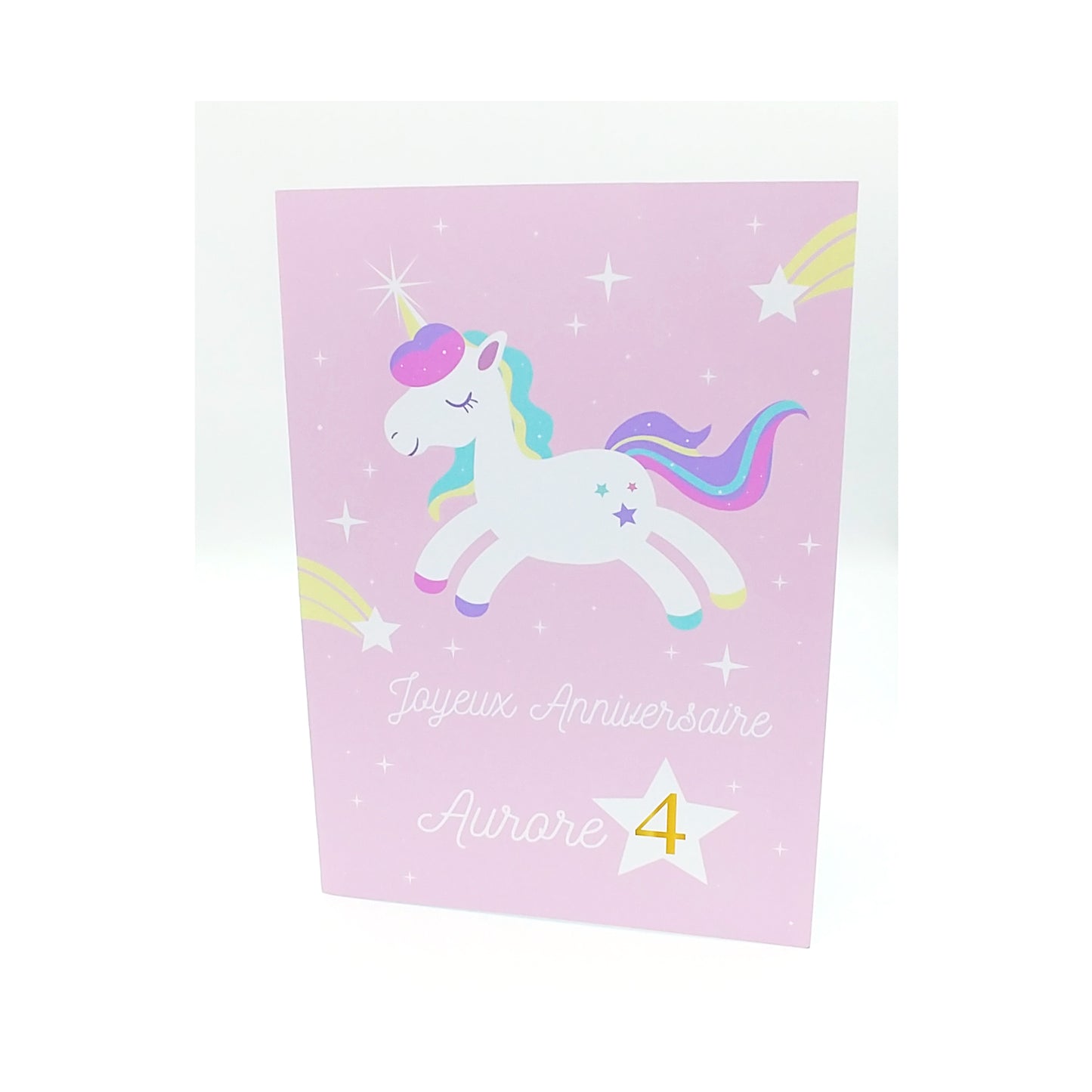 carte joyeux anniversaire licorne