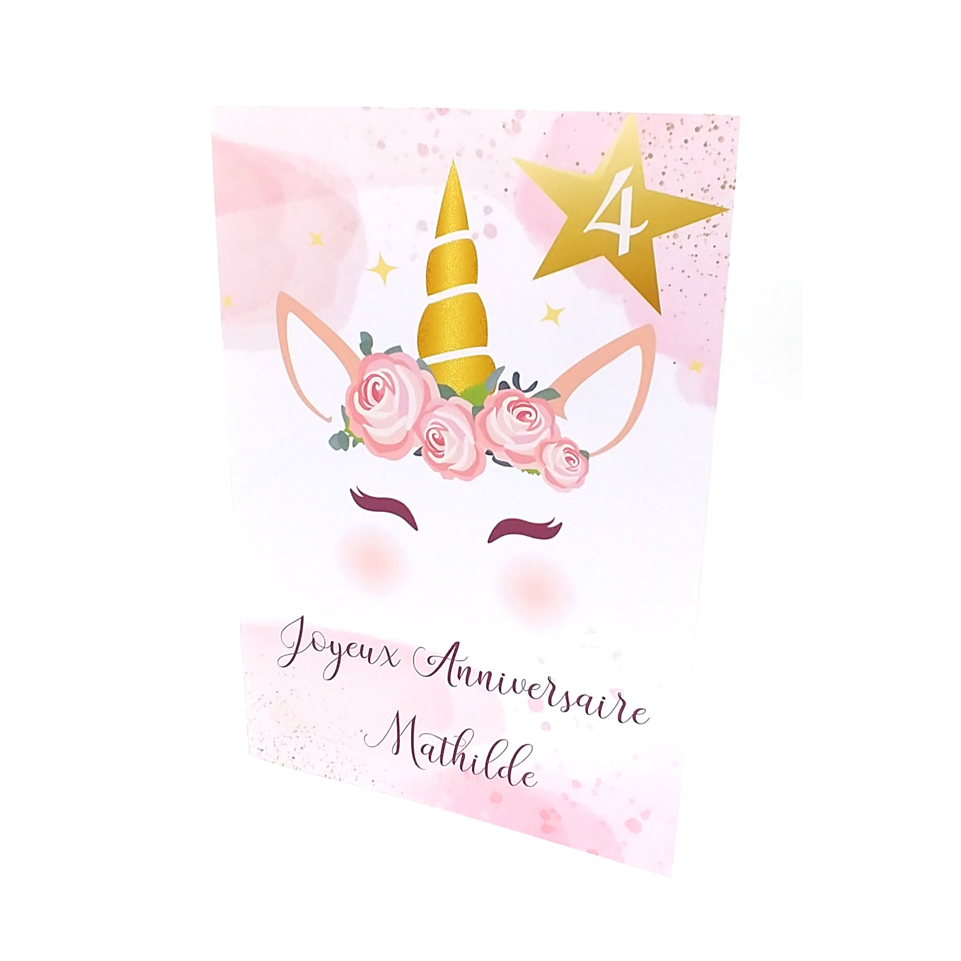 carte d'anniversaire licorne