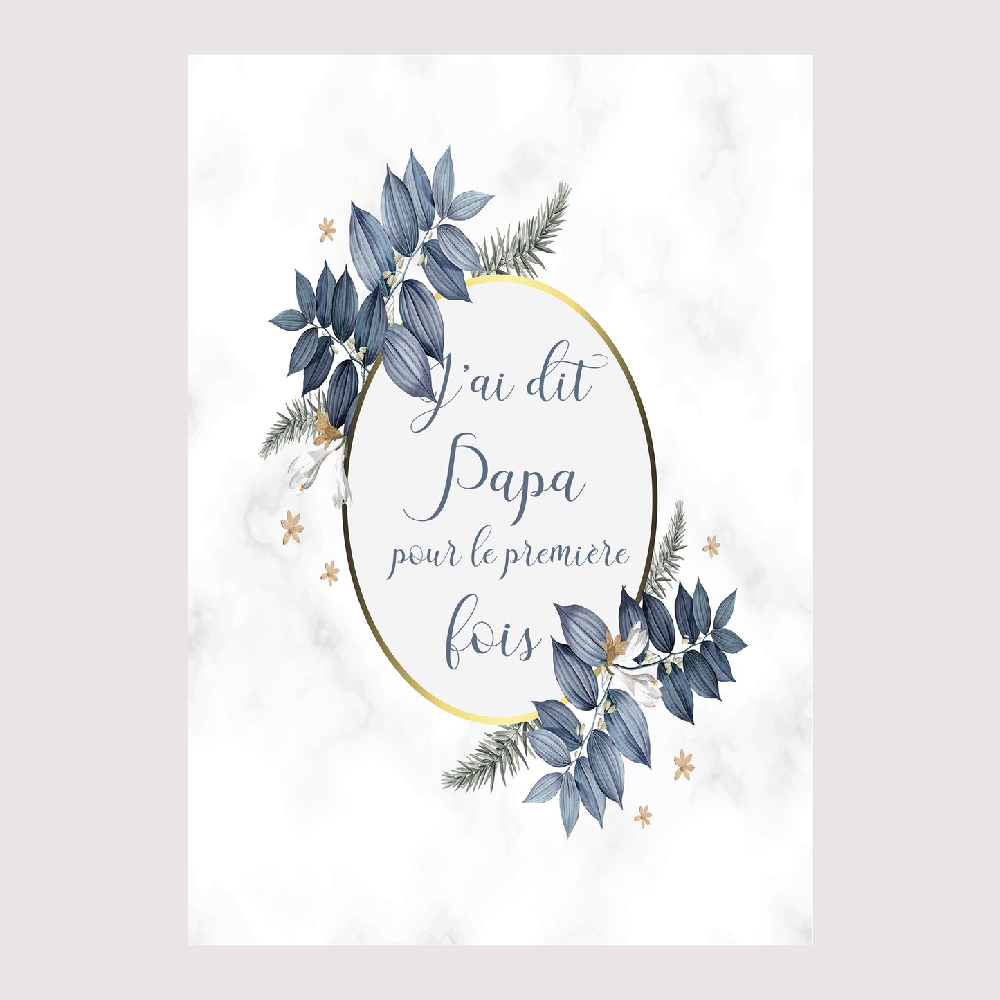 Carte étape bébé floral bleu vert