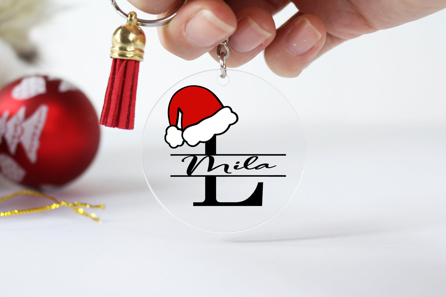 Porte-clé noël lettre monogramme