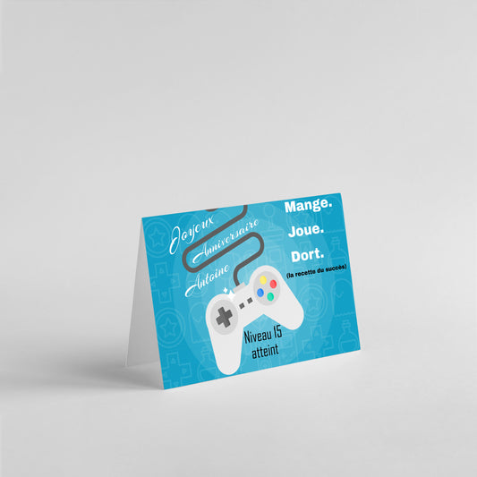 carte joyeux anniversaire jeu video