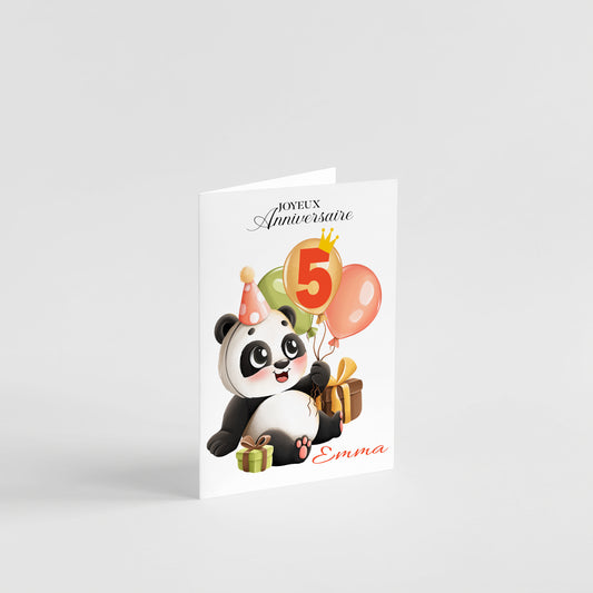 Carte anniversaire panda