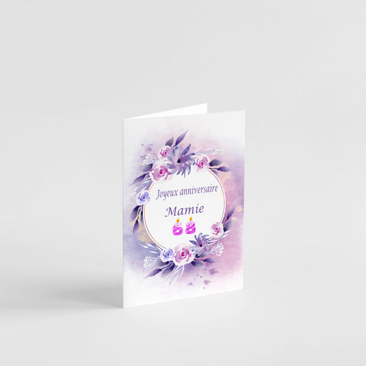 carte anniversaire florale