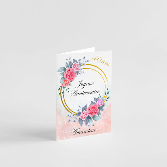 carte anniversaire florale