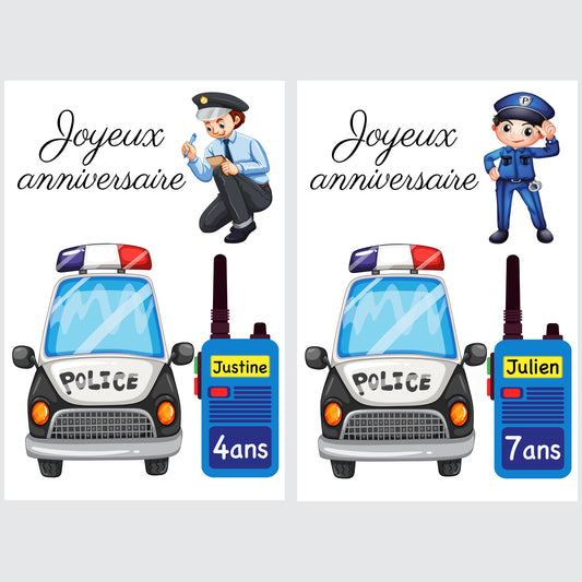 carte anniversaire police