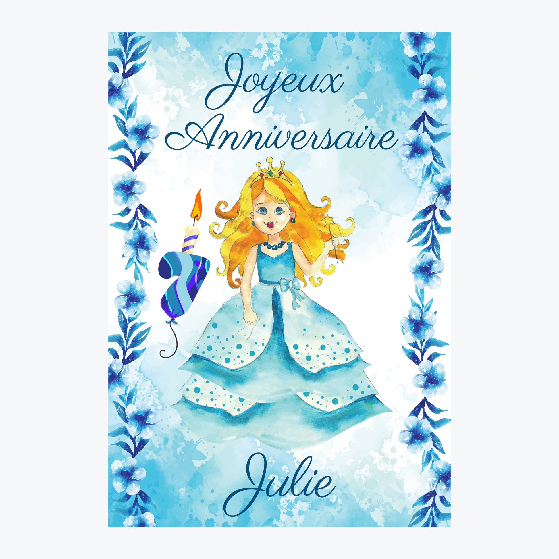 carte de voeux anniversaire princesse