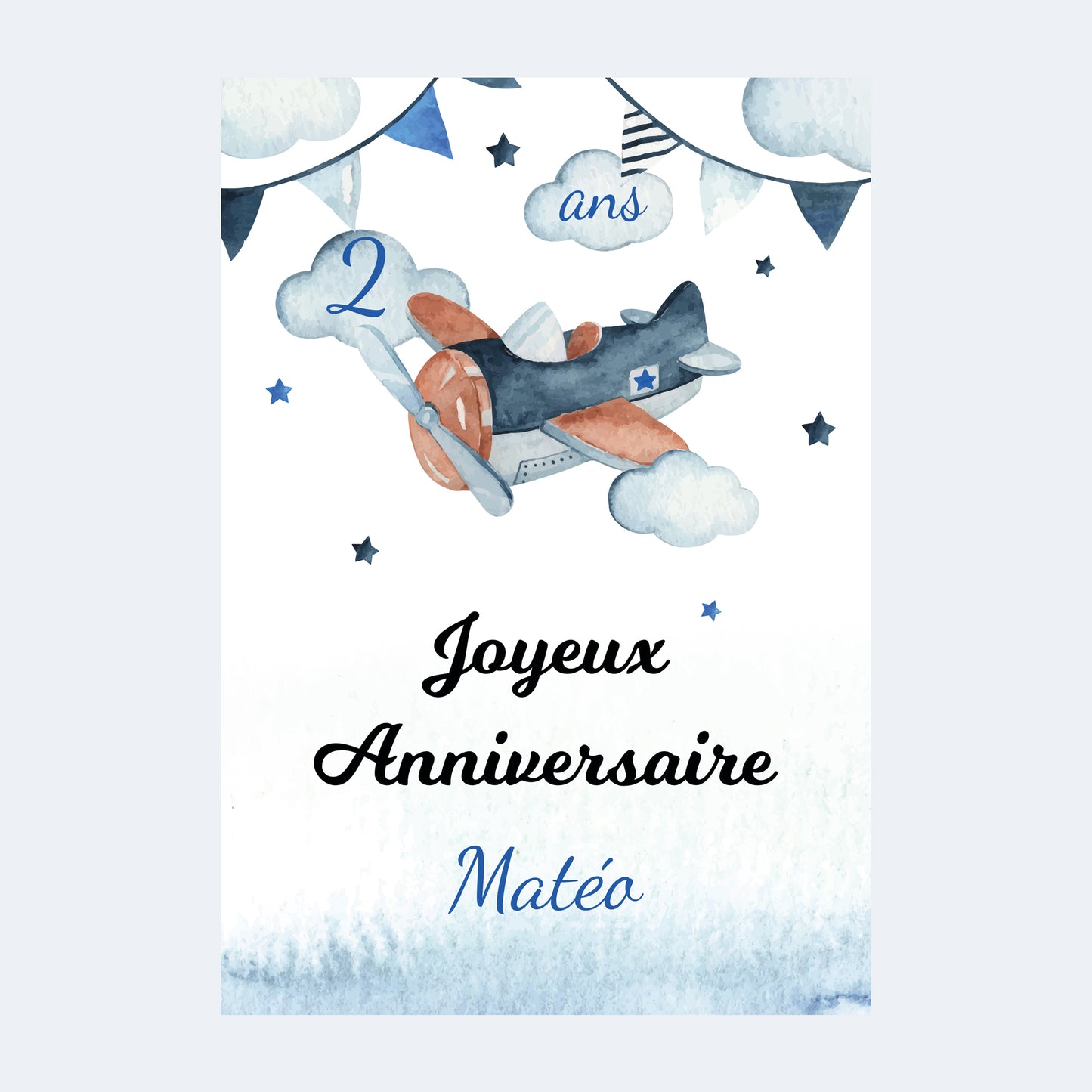 carte d'anniversaire avion