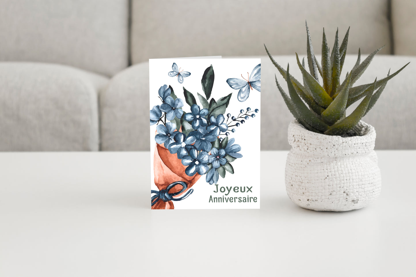 carte d'anniversaire florale