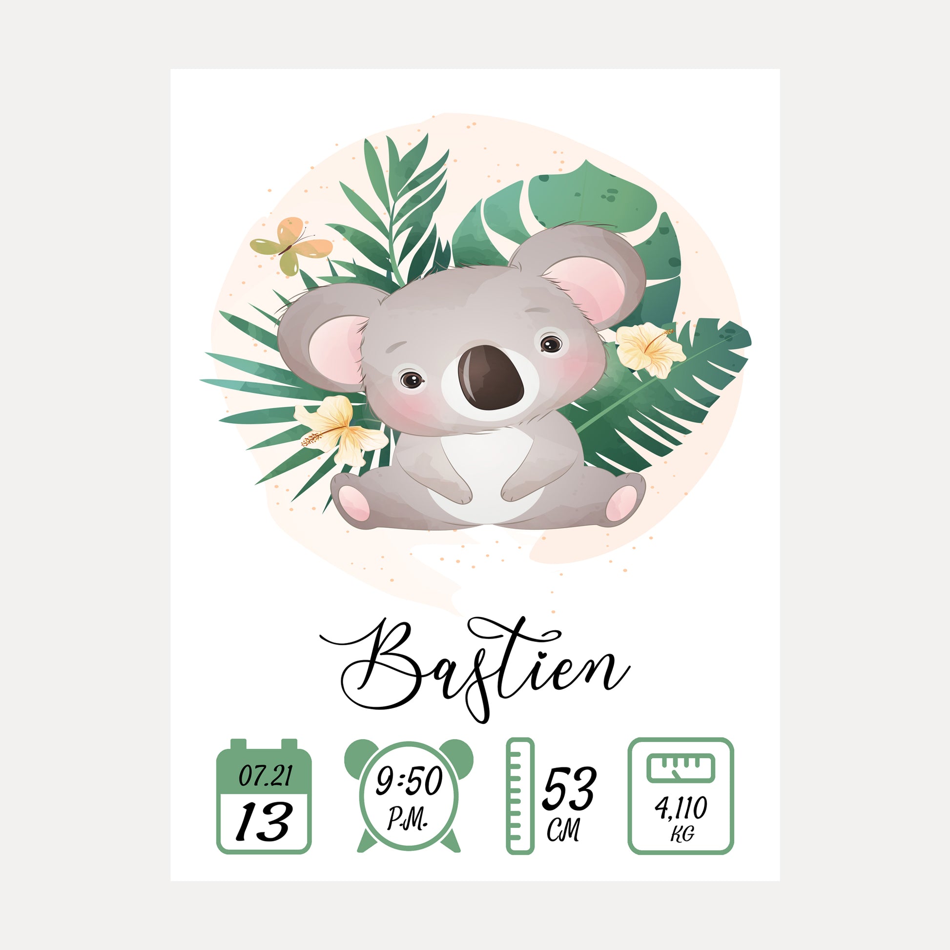 affiche naissance koala