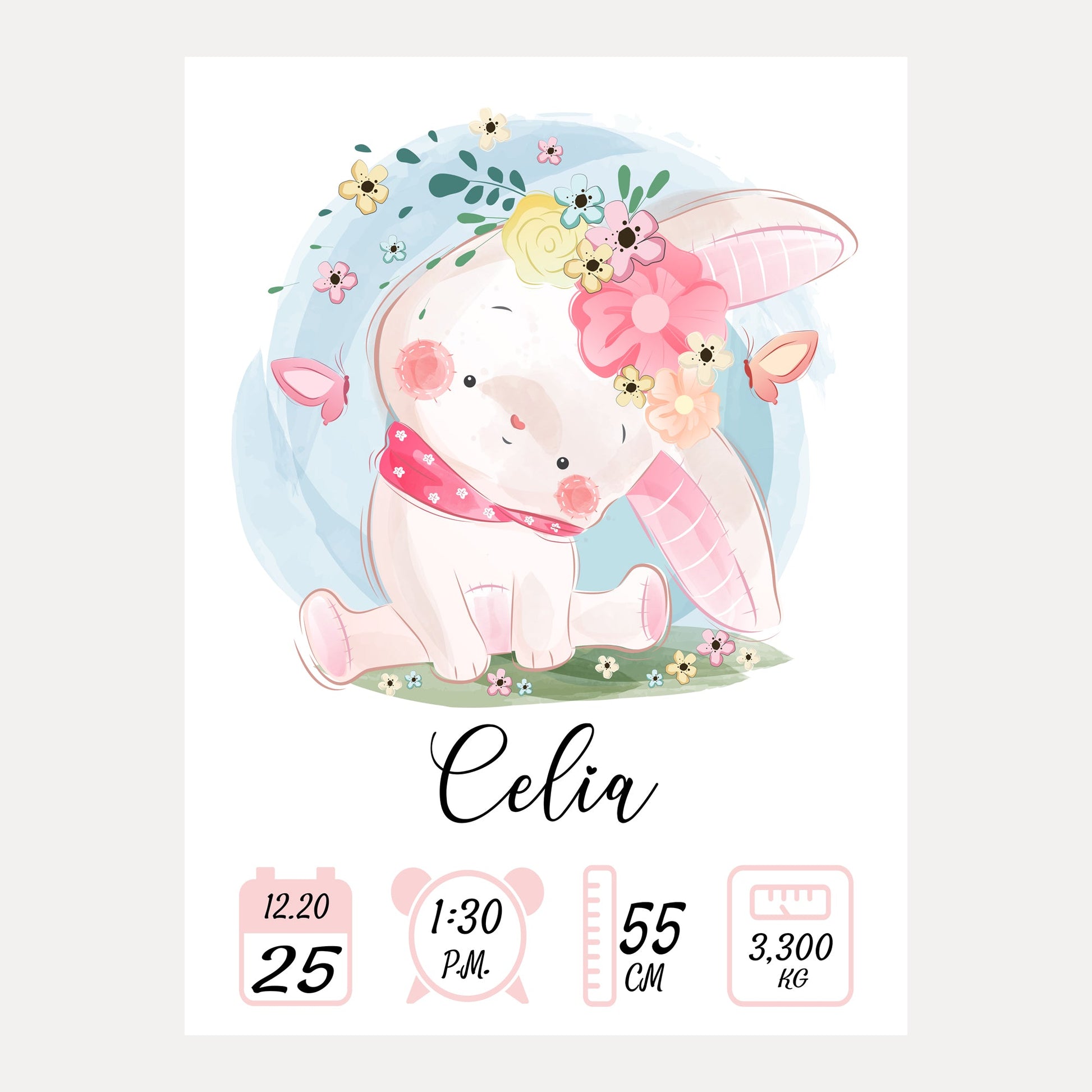 affiche naissance fille