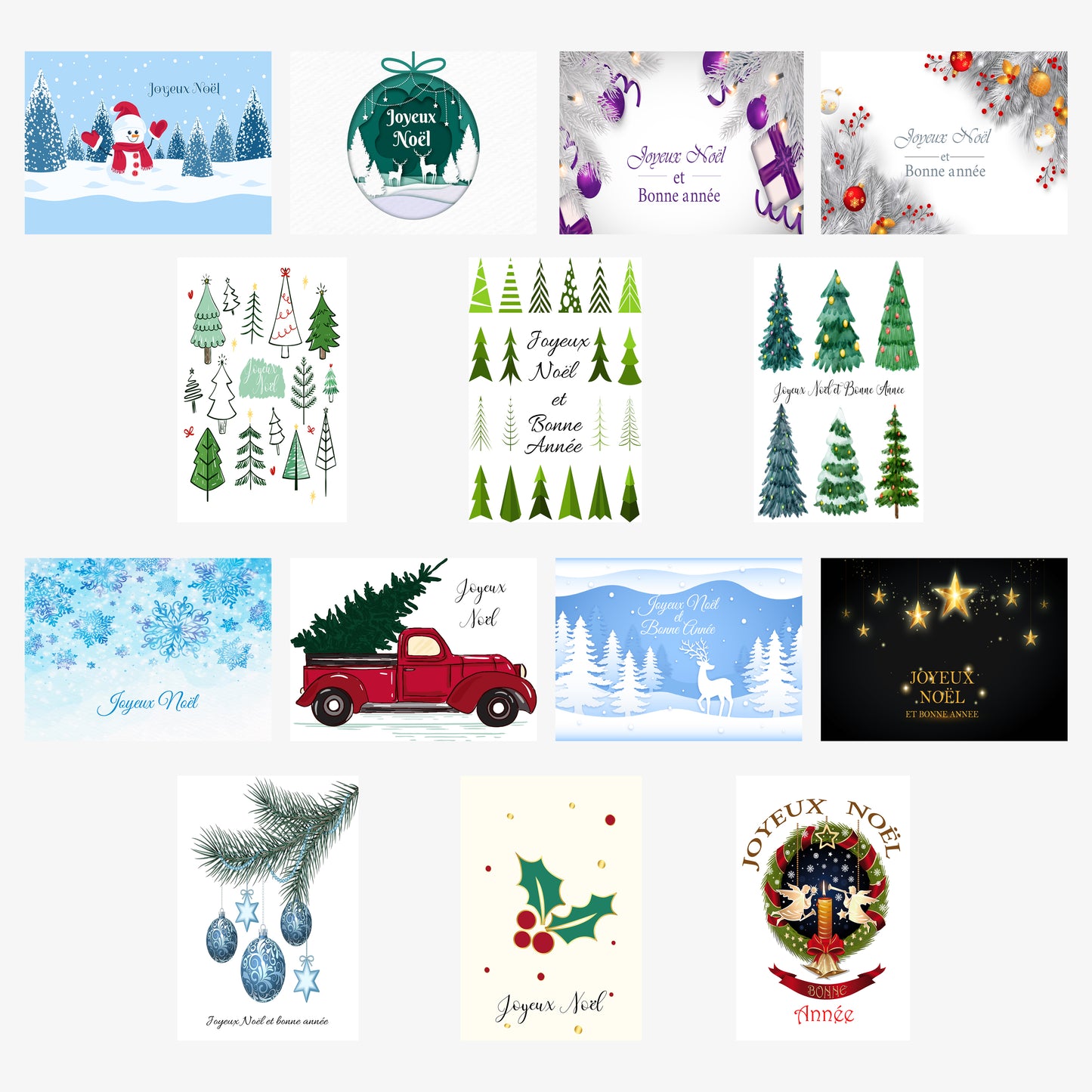 Carte de vœux noël et bonne année mélange 1