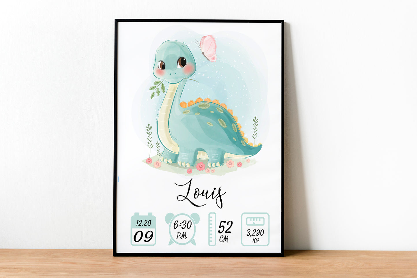 Affiche naissance Dinosaure