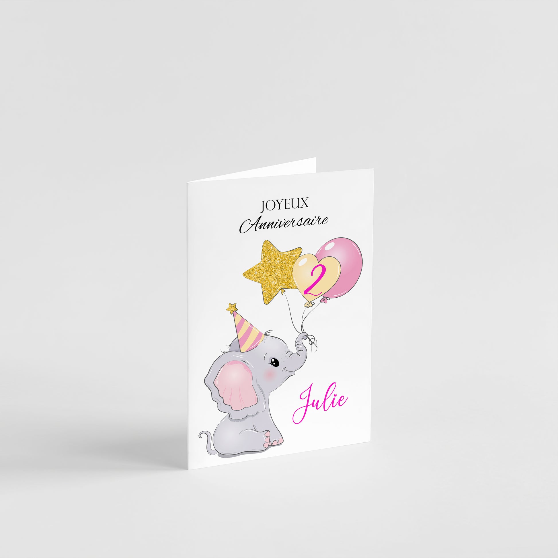 carte anniversaire elephant