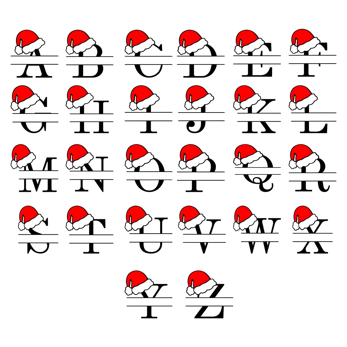 Porte-clé noël lettre monogramme