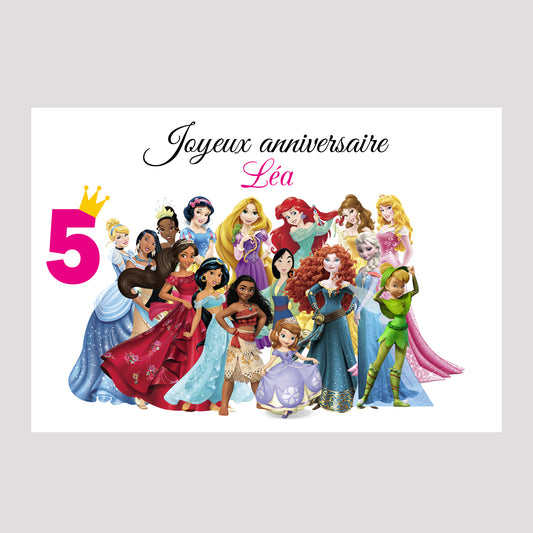 Carte anniversaire lot de princesse