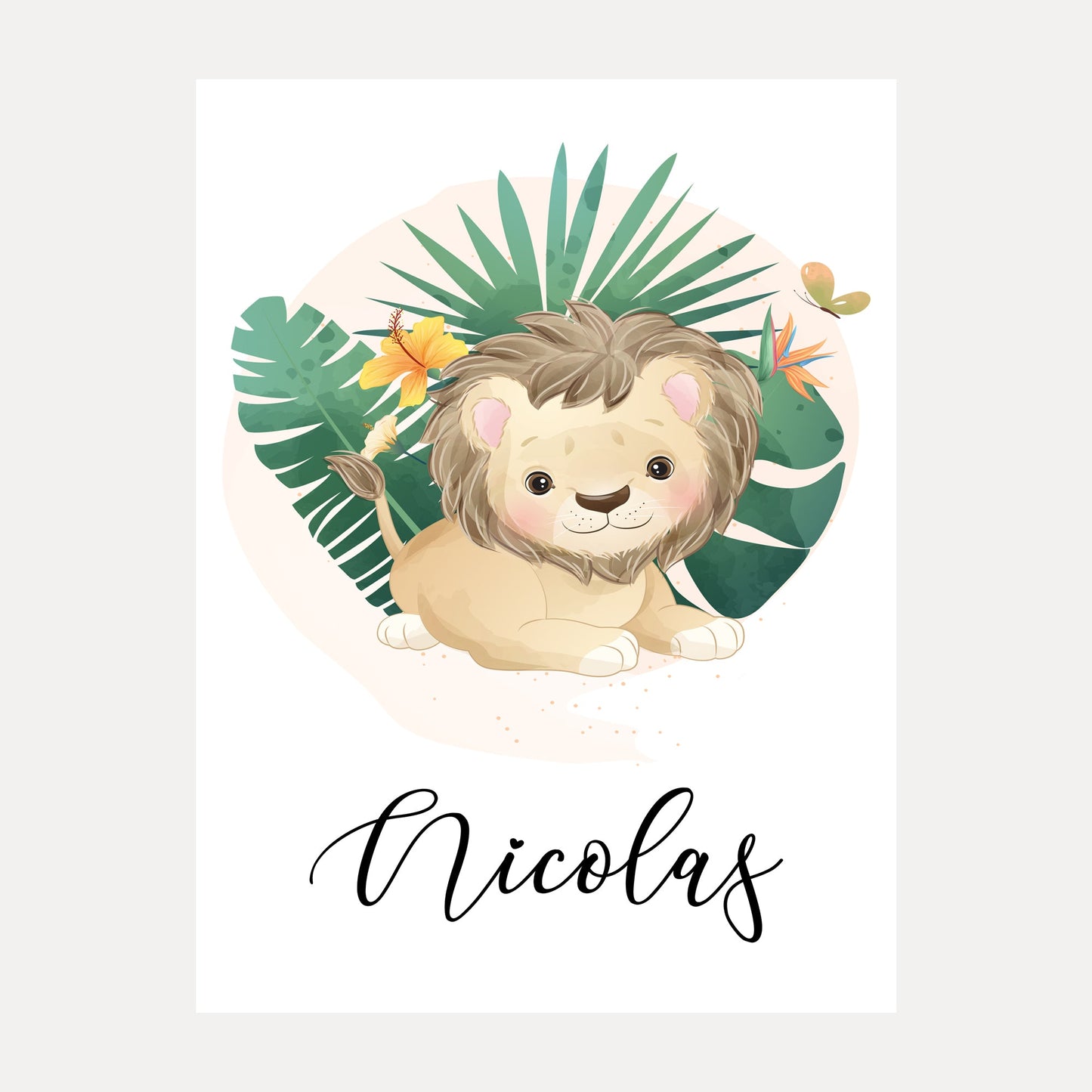 affiche de naissance lion