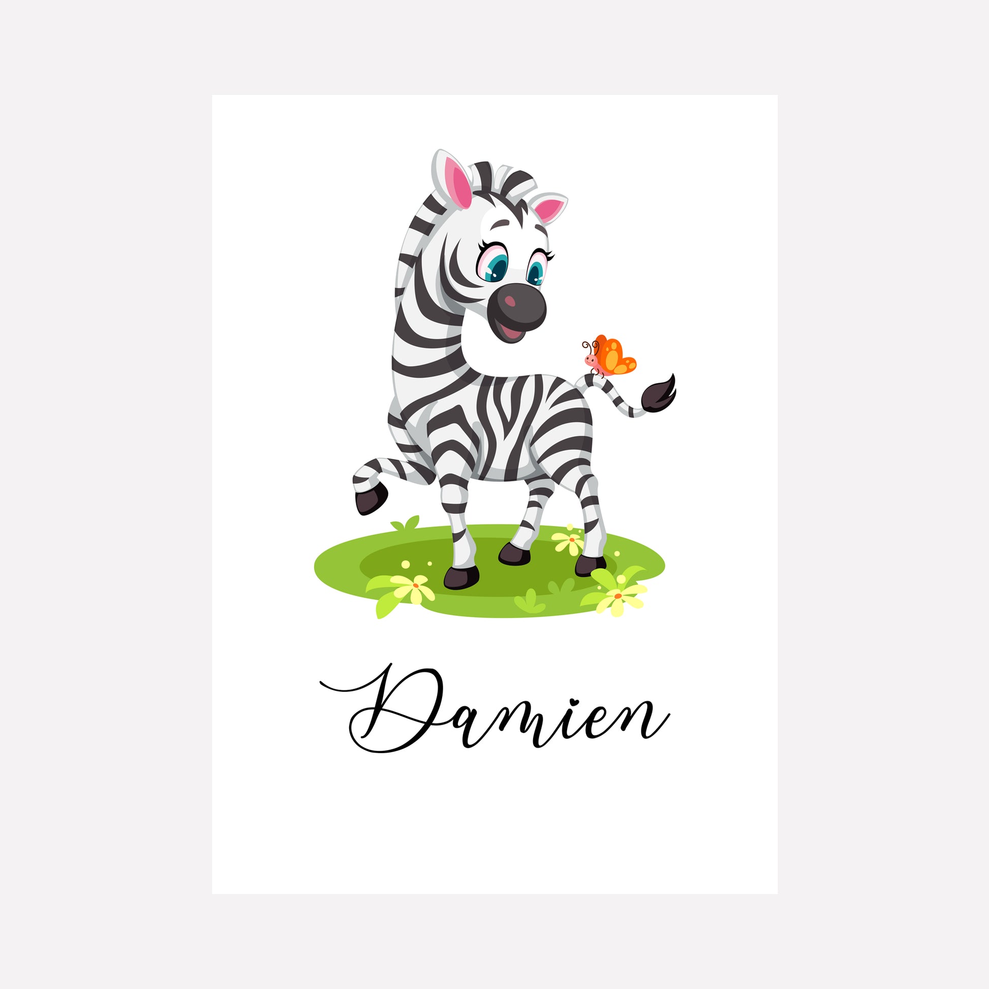 affiche de naissance zebre